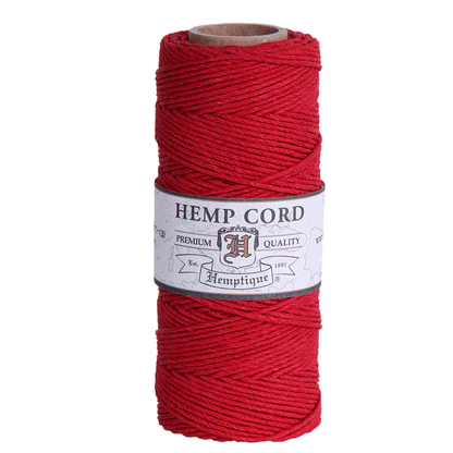 1 mm (3/64") Red Hemp Twine/Cord Spool 62.5 m (205 ft)