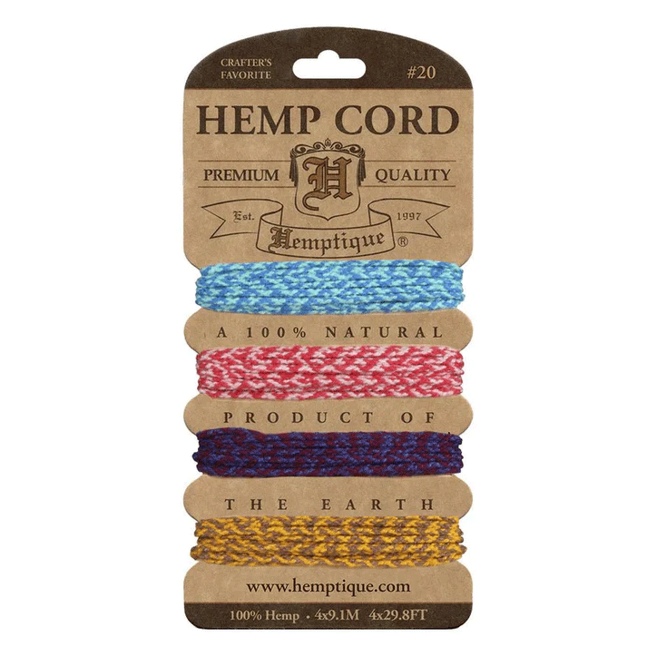 1.8 mm (5/64") Santa Fe Hemp Braided Twine/Cord/Rope Card 4 x 2 m (4 x 11.4 ft)