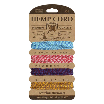 1.8 mm (5/64") Santa Fe Hemp Braided Twine/Cord/Rope Card 4 x 2 m (4 x 11.4 ft)