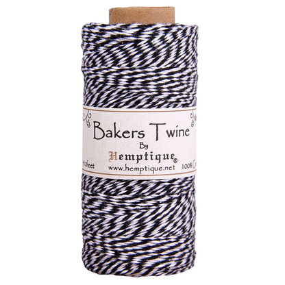 1 mm (3/64") Black and White Cotton Bakers Twine/Cord Spool 125 m (410 ft)