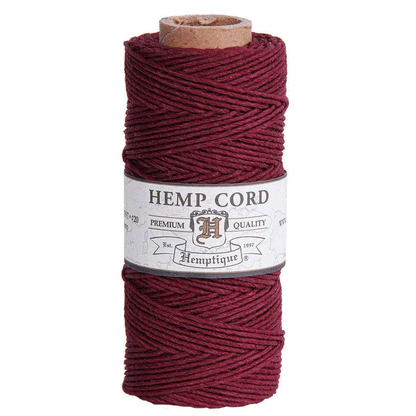 1 mm (3/64") Burgundy Hemp Twine/Cord Spool 62.5 m (205 ft)