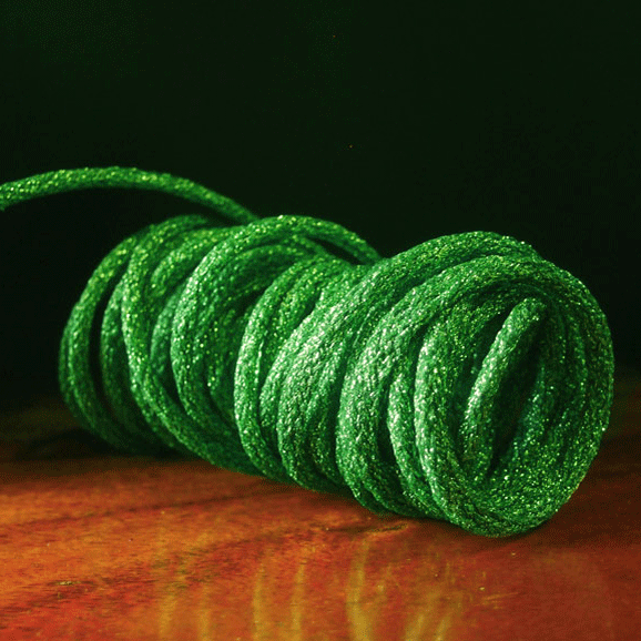 4.75 mm (3/16") Green Glittery Wired Jute Cord/Rope 9 Yards