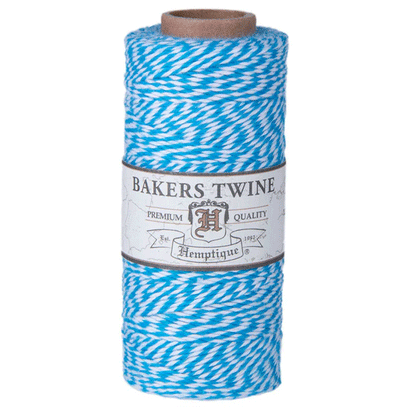 1 mm (3/64") Blue and White Cotton Bakers Twine/Cord Spool 125 m (410 ft)