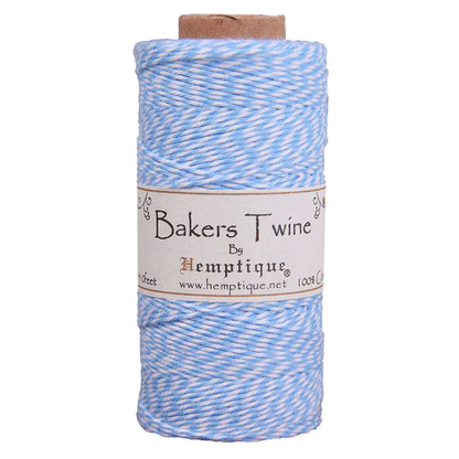 1 mm (3/64") Light Blue and White Cotton Bakers Twine/Cord Spool 125 m (410 ft)