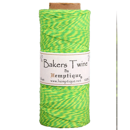 1 mm (3/64") Neon Yellow and Green Cotton Bakers Twine/Cord Spool 125 m (410 ft)