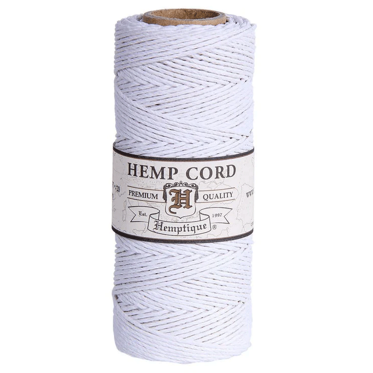 1 mm (3/64") White Hemp Twine/Cord Spool 62.5 m (205 ft)