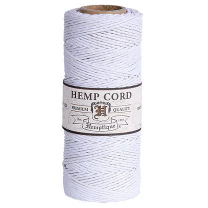 1 mm (3/64") White Hemp Twine/Cord Spool 62.5 m (205 ft)