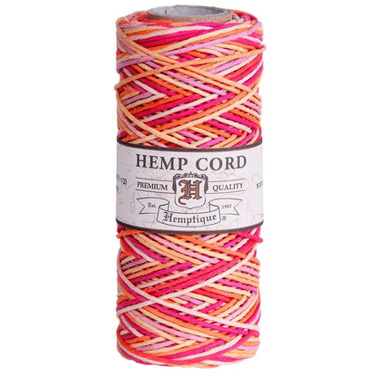 1 mm (3/64") Taffy Variegated Hemp Twine/Cord Spool 62.5 m (205 ft)