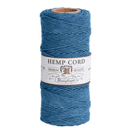 1 mm (3/64") Dusty Blue Hemp Twine/Cord Spool 62.5 m (205 ft)