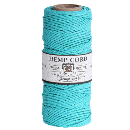 1 mm (3/64") Teal Hemp Twine/Cord Spool 62.5 m (205 ft)