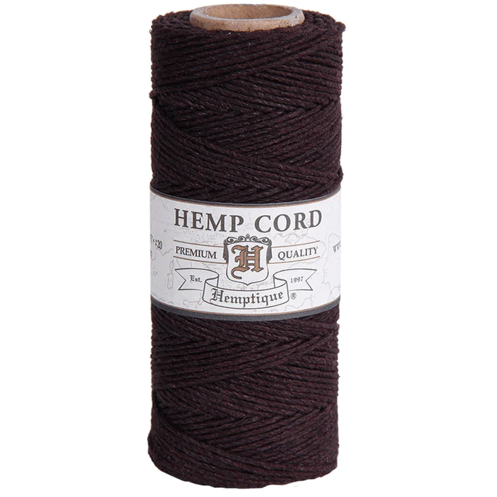 1 mm (3/64") Chocolate Brown Hemp Twine/Cord Spool 62.5 m (205 ft)