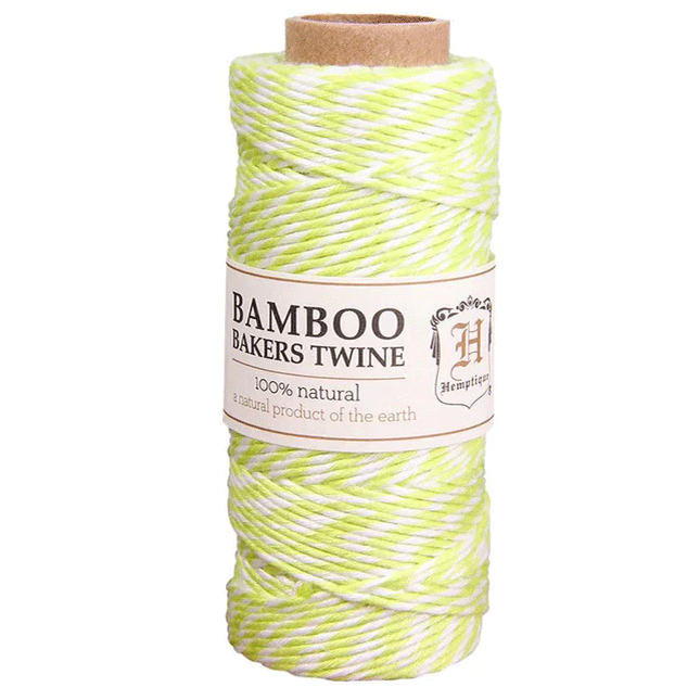 1 mm (3/64") *Yellow and White Bamboo Bakers Twine/Cord Spool 45 m (147ft)