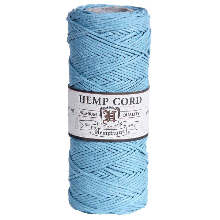 1 mm (3/64") Light Blue Hemp Twine/Cord Spool 62.5 m (205 ft)