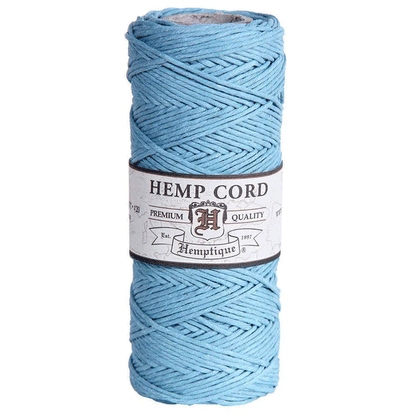 1 mm (3/64") Light Blue Hemp Twine/Cord Spool 62.5 m (205 ft)