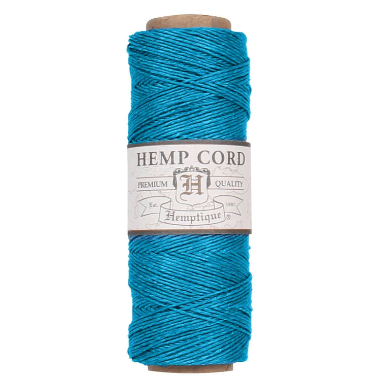 0.5 mm (1/64") Turquoise Hemp Twine/Cord Spool 62.5 m (205 ft)