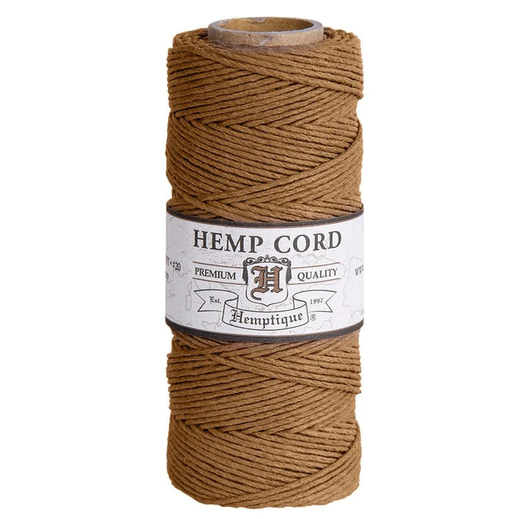 1 mm (3/64") Light Brown Hemp Twine/Cord Spool 62.5 m (205 ft)