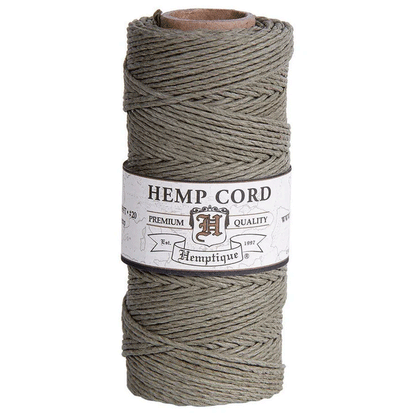 1 mm (3/64") Dusty Olive Hemp Twine/Cord Spool 62.5 m (205 ft)