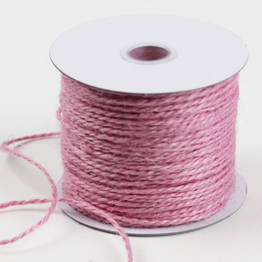 1.5 mm (1/16") Pink Jute Twine/Cord/Rope 100 Yards