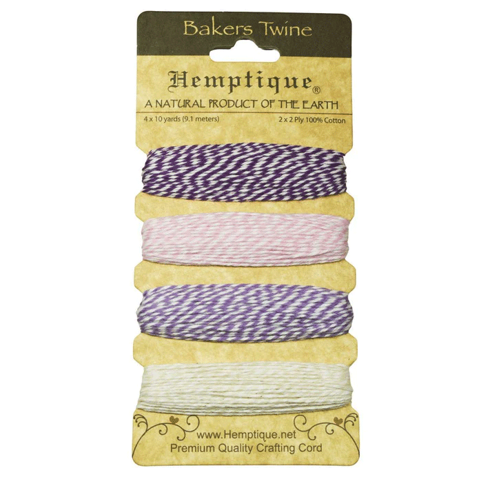 1 mm (3/64") Raspberry Sorbert Cotton Bakers Twine/Cord Card (4 X 10 yards)