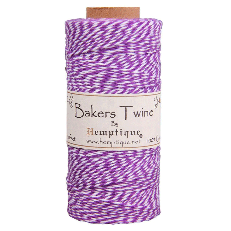 1 mm (3/64") Purple and White Cotton Bakers Twine/Cord Spool 125 m (410 ft)