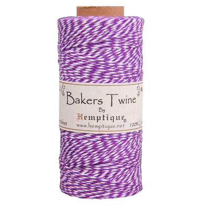 1 mm (3/64") Purple and White Cotton Bakers Twine/Cord Spool 125 m (410 ft)