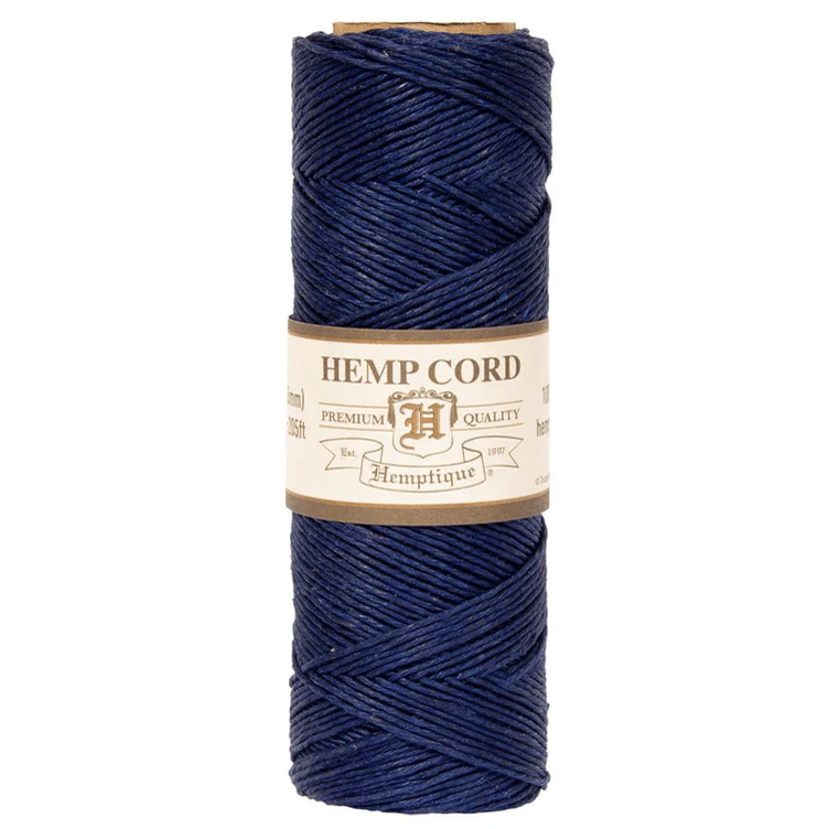 0.5 mm (1/64") Navy Blue Hemp Twine/Cord Spool  62.5 m (205 ft)