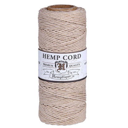 1 mm (3/64") Natural Hemp Twine/Cord Spool 62.5 m (205 ft)