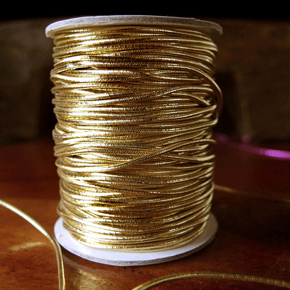 2 mm (5/64") Gold Elastic Stretch Cord 50 Yards