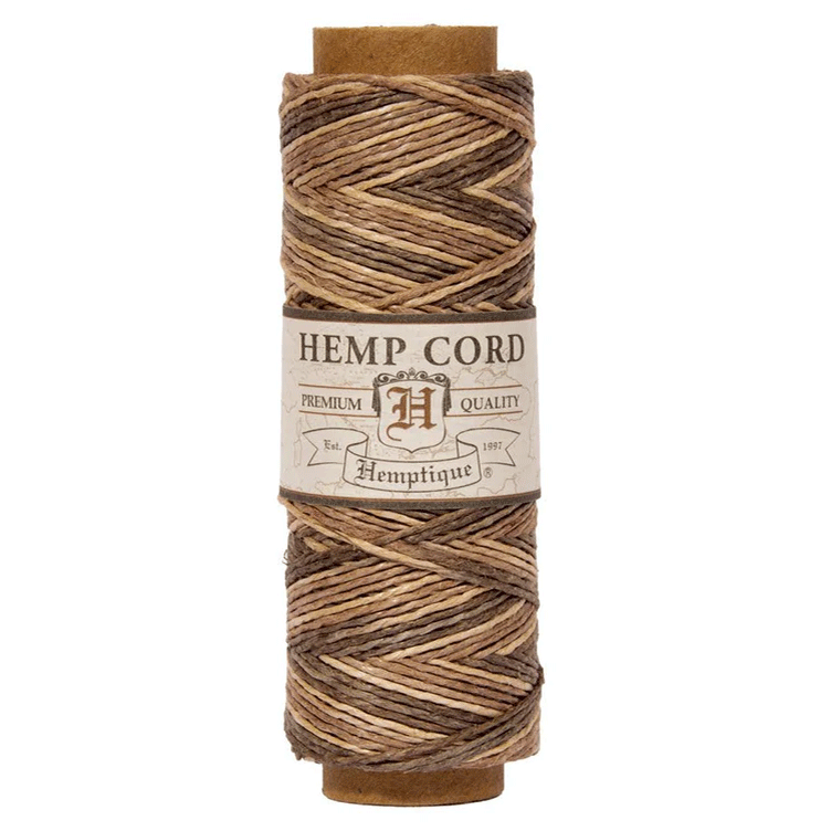 0.5 mm (1/64") Earthy Variegated Hemp Twine/Cord Spool 62.5 m (205 ft)