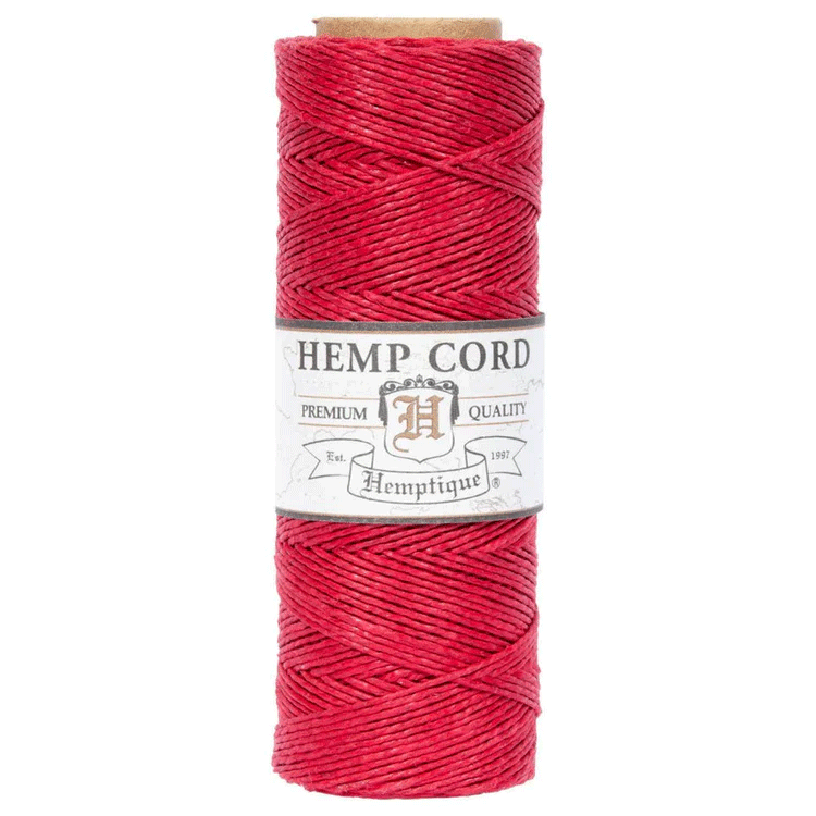 0.5 mm (1/64") Red Hemp Twine/Cord Spool 62.5 m (205 ft)