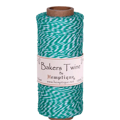 1 mm (3/64") Green and White Cotton Bakers Twine/Cord Spool 125 m (410 ft)