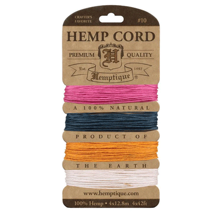 0.5 mm (1/64") Spring Hemp Twine/Cord Card 4 x 12.8 m (42 ft)