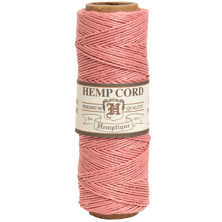 0.5 mm (1/64") Dusty Pink Hemp Twine/Cord Spool 62.5 m (205 ft)