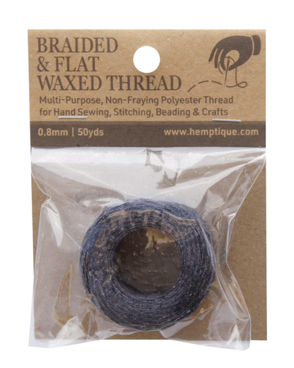 0.8 mm (15/64") Denim Waxed Braided Flat Thread