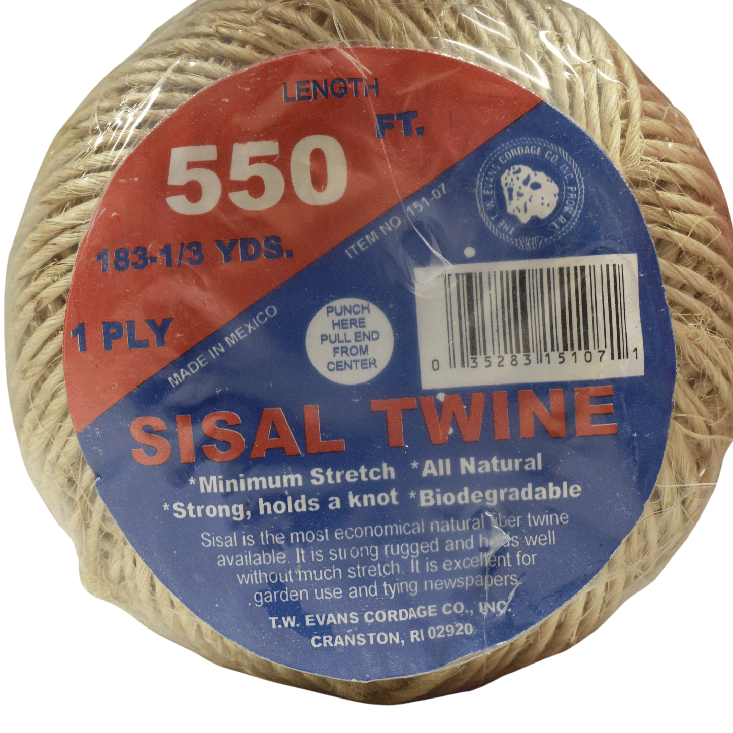 2.75 mm (7/64") Natural Sisal Twine/Cord 550 Feet