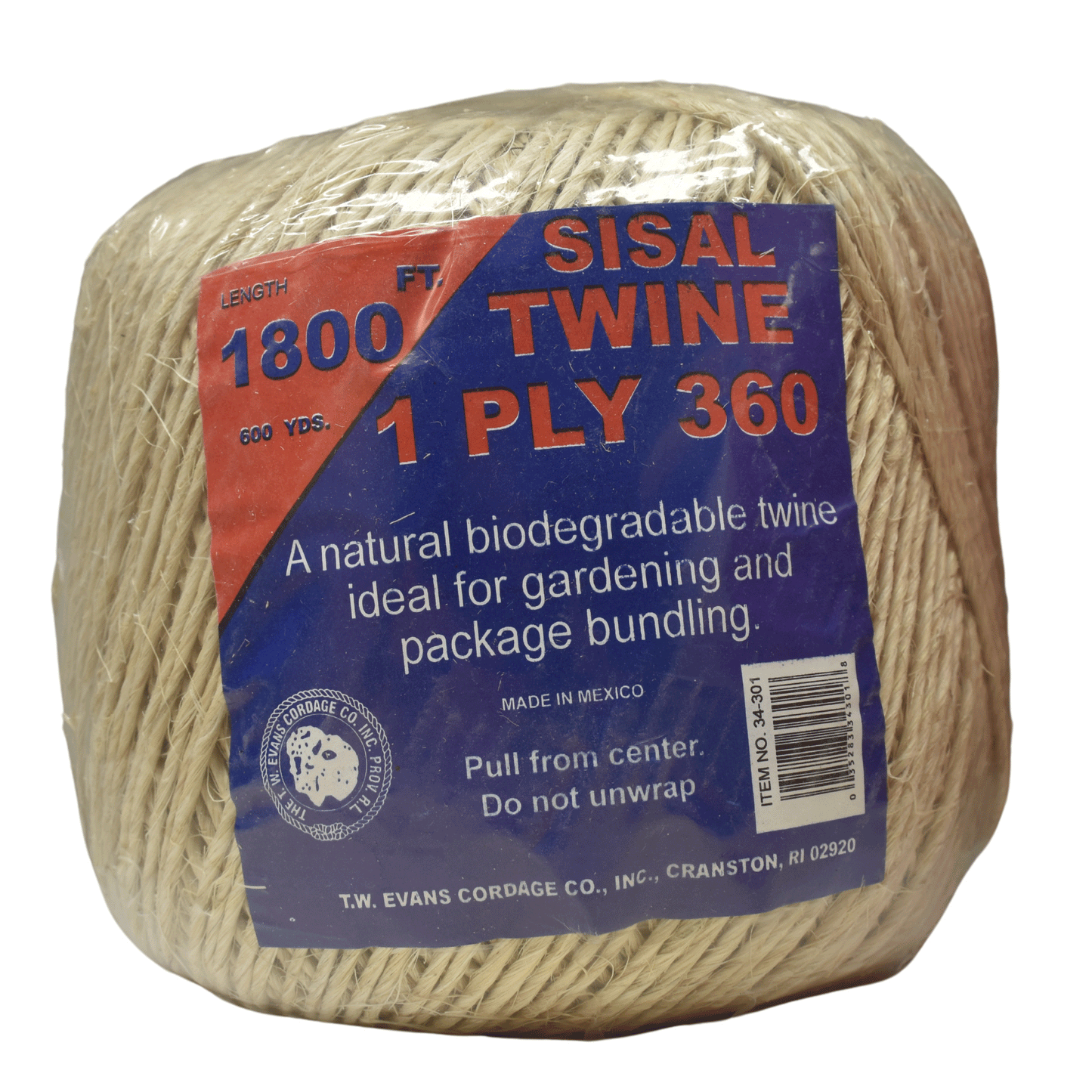 2.7 mm (7/64") Natural Sisal Twine/Cord 1800 Feet