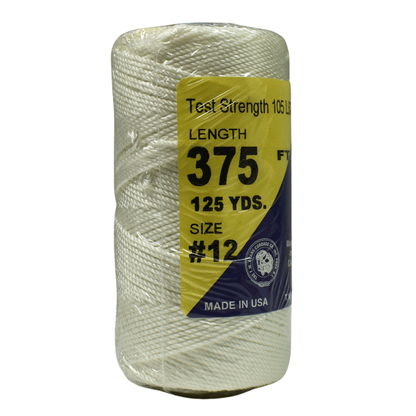 1.2 mm (3/64") #12 White Twisted Nylon Mason Line Twine/Cord Roll 375 feet