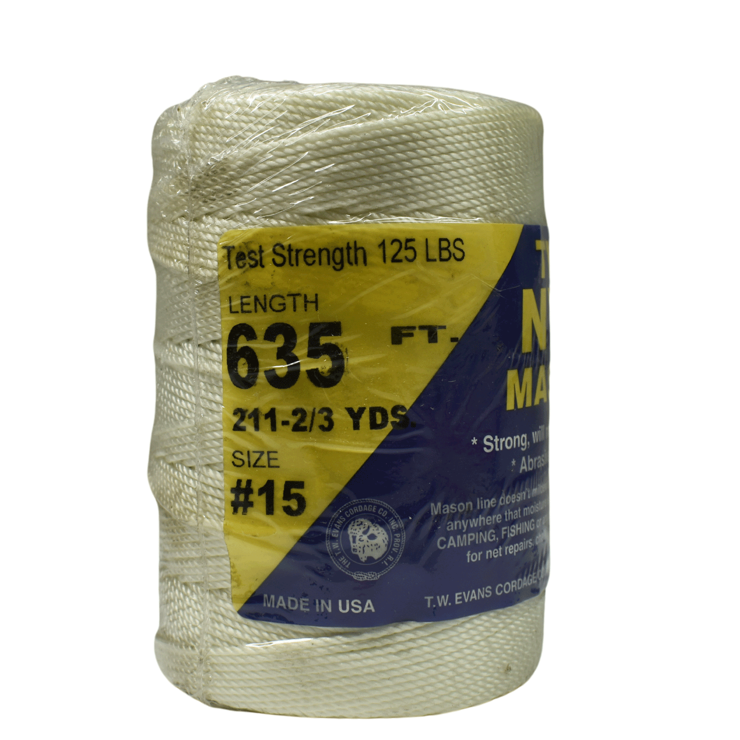 1.5 mm (1/16") #15 White Twisted Nylon Mason Line Twine/Cord Roll 635 feet