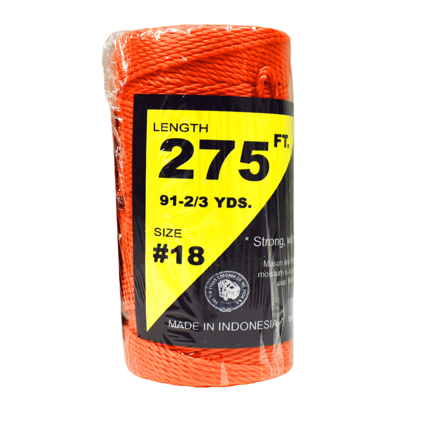 1.6 mm (1/16") #18 Orange Twisted Nylon Mason Line Twine/Cord Roll 275 feet