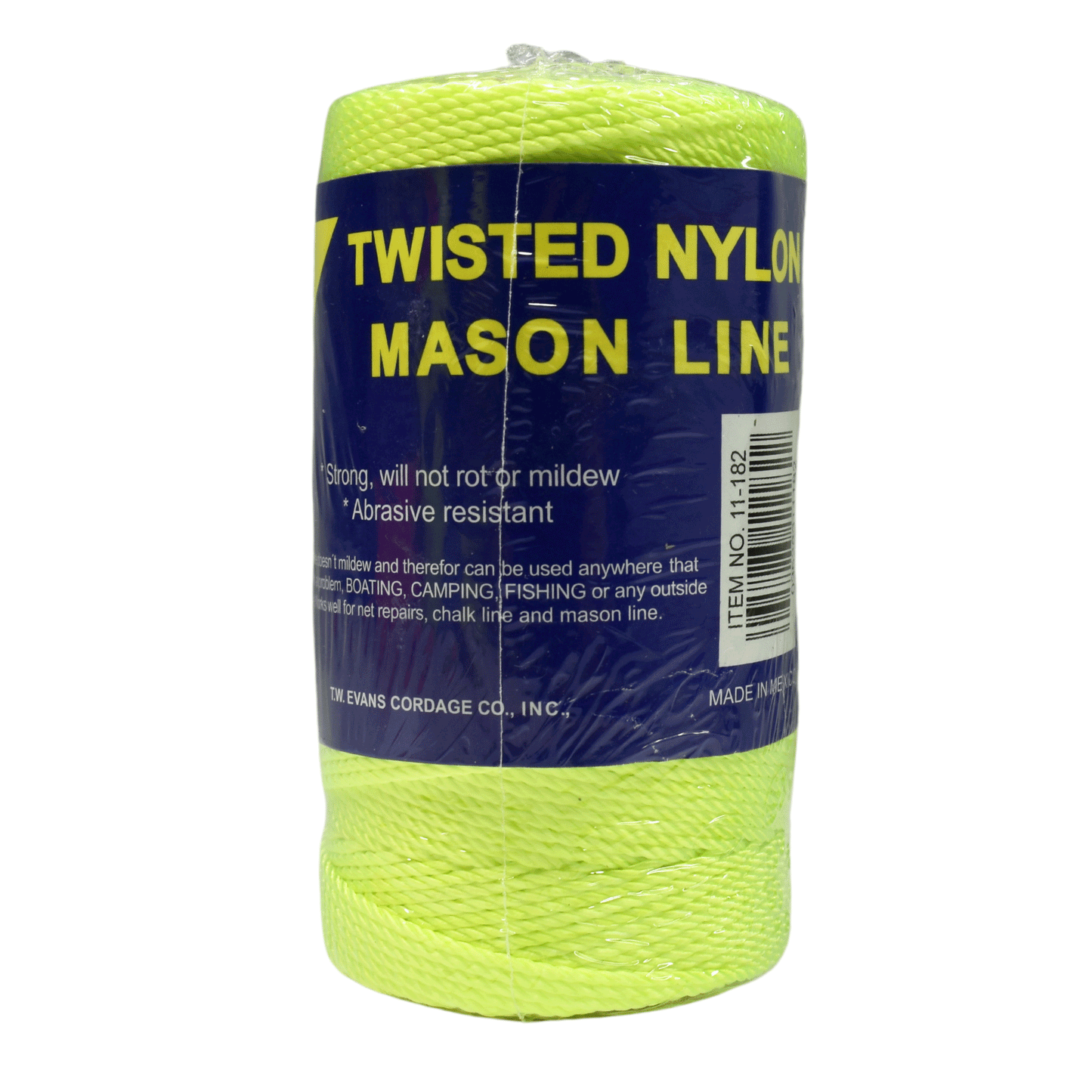 1.6 mm (1/16") #18 FL Yellow Twisted Nylon Mason Line Twine/Cord Roll 275 feet