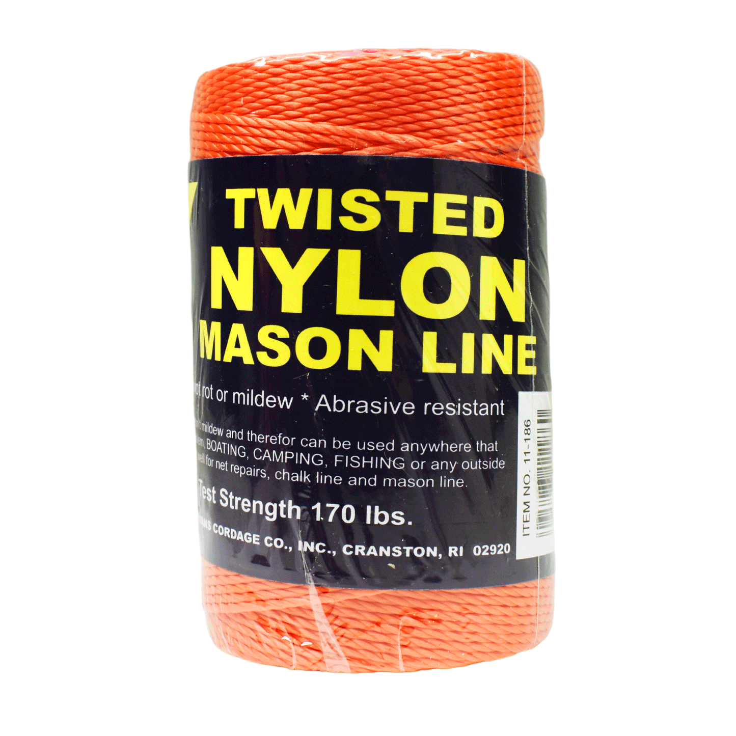 1.6 mm (1/16") #18 Orange Twisted Nylon Mason Line Twine/Cord Roll 550 feet