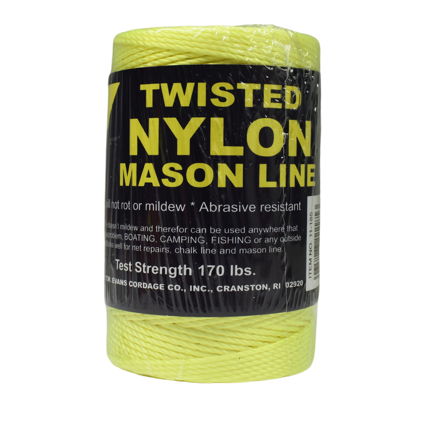 1.6 mm (1/16") #18  FL Yellow Twisted Nylon Mason Line Twine/Cord Roll 550 feet