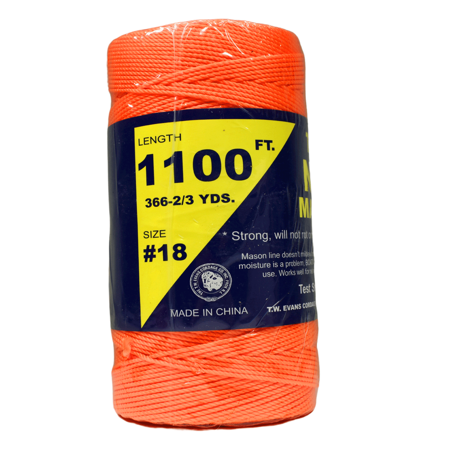 1.6 mm (1/16") #18 Orange Twisted Nylon Mason Line Twine/Cord Roll 1100 feet