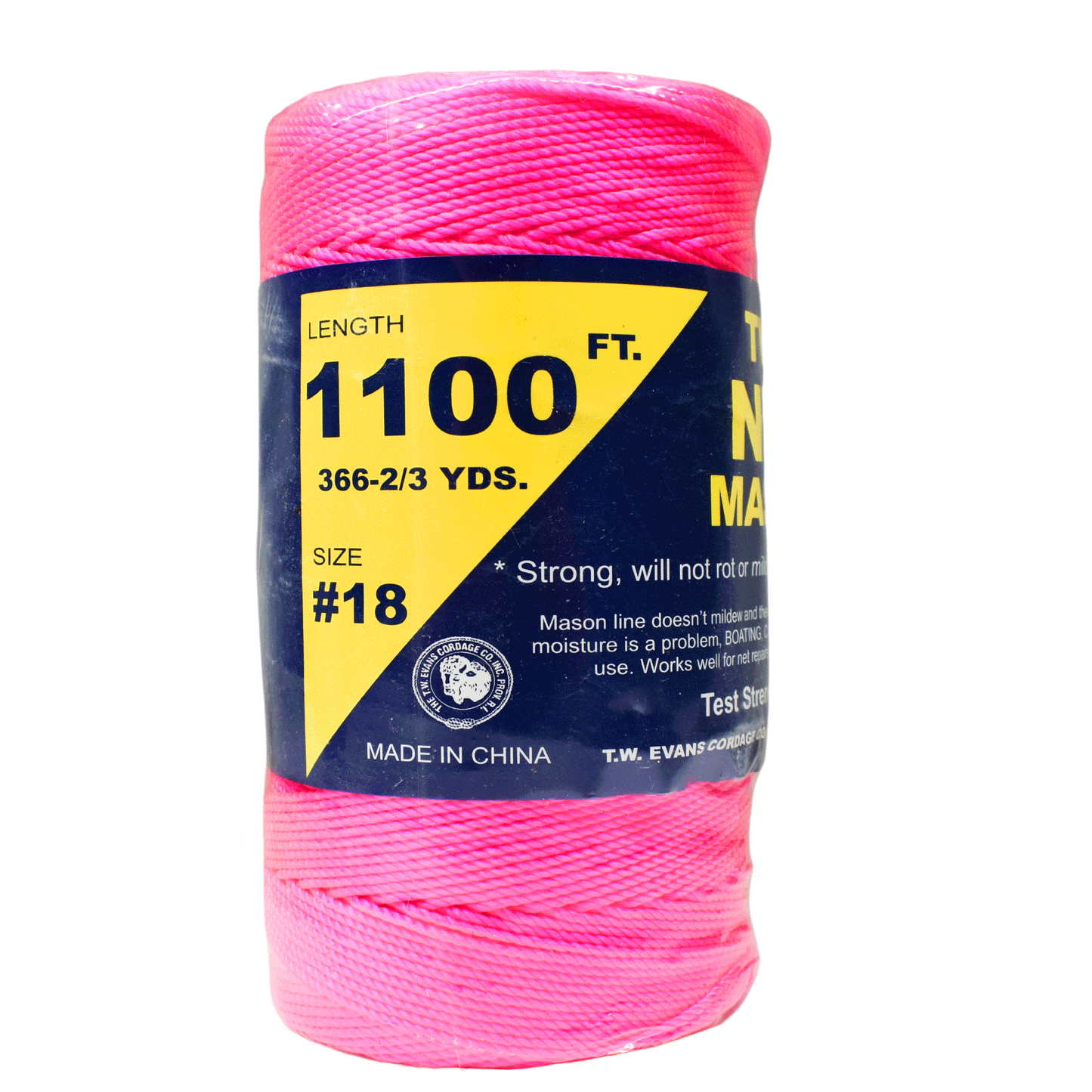 1.6 mm (1/16") #18 Pink Twisted Nylon Mason Line Twine/Cord Roll 1100 feet