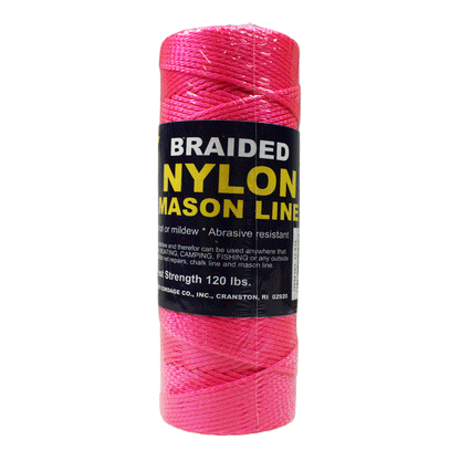 1.6 mm (1/16") #1 Pink Braided Nylon Mason Line Twine/Cord Roll 500 feet