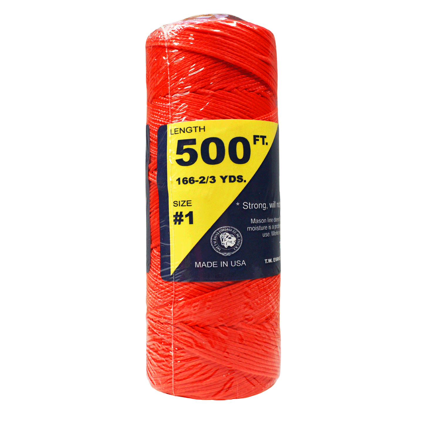 1.6 mm (1/16") #1 Orange Braided Orange Nylon Mason Line Twine/Cord Roll 500 feet