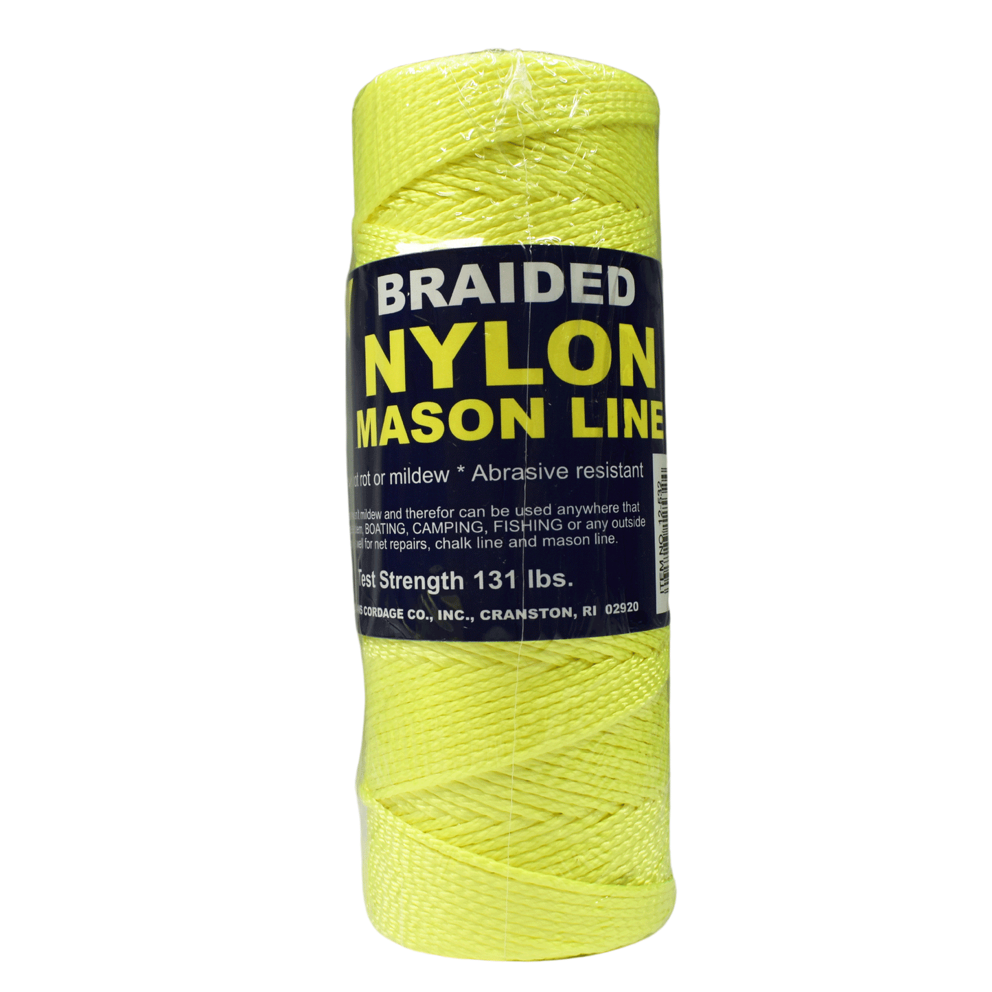 1.6 mm (1/16") #1 FL Yellow Braided Nylon Mason Line Twine/Cord Roll 500 feet