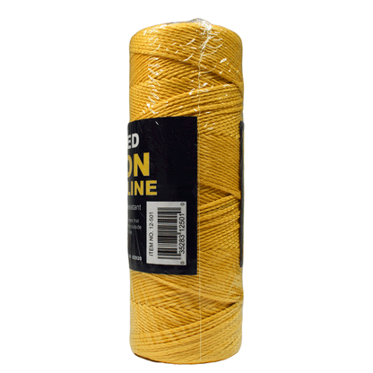 1.6 mm (1/16") #1 Yellow Braided Nylon Mason Line Twine/Cord Roll 500 feet