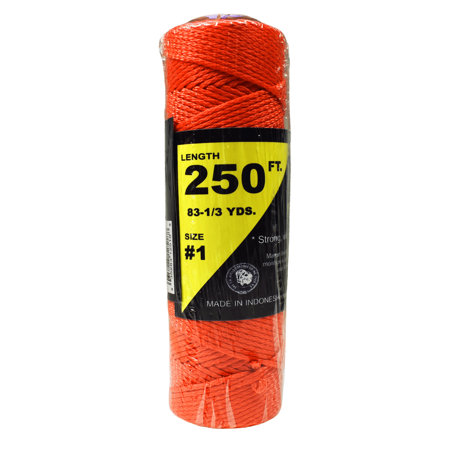 1.6 mm (1/16") #1 Orange Braided Nylon Mason Line Twine/Cord Roll 250 feet