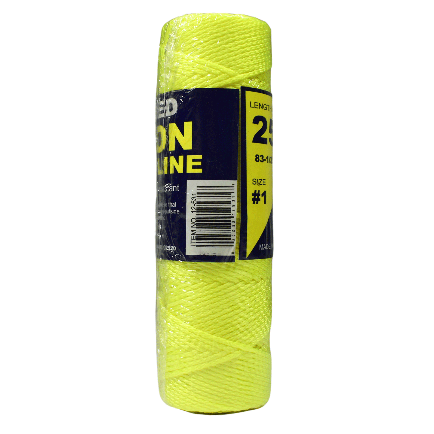 1.6 mm (1/16") #1 FL Yellow Braided Nylon Mason Line Twine/Cord Roll 250 feet